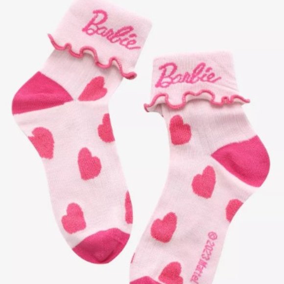 Barbie Heart Socks Sweethearts Pink Valentine - Picture 1 of 2